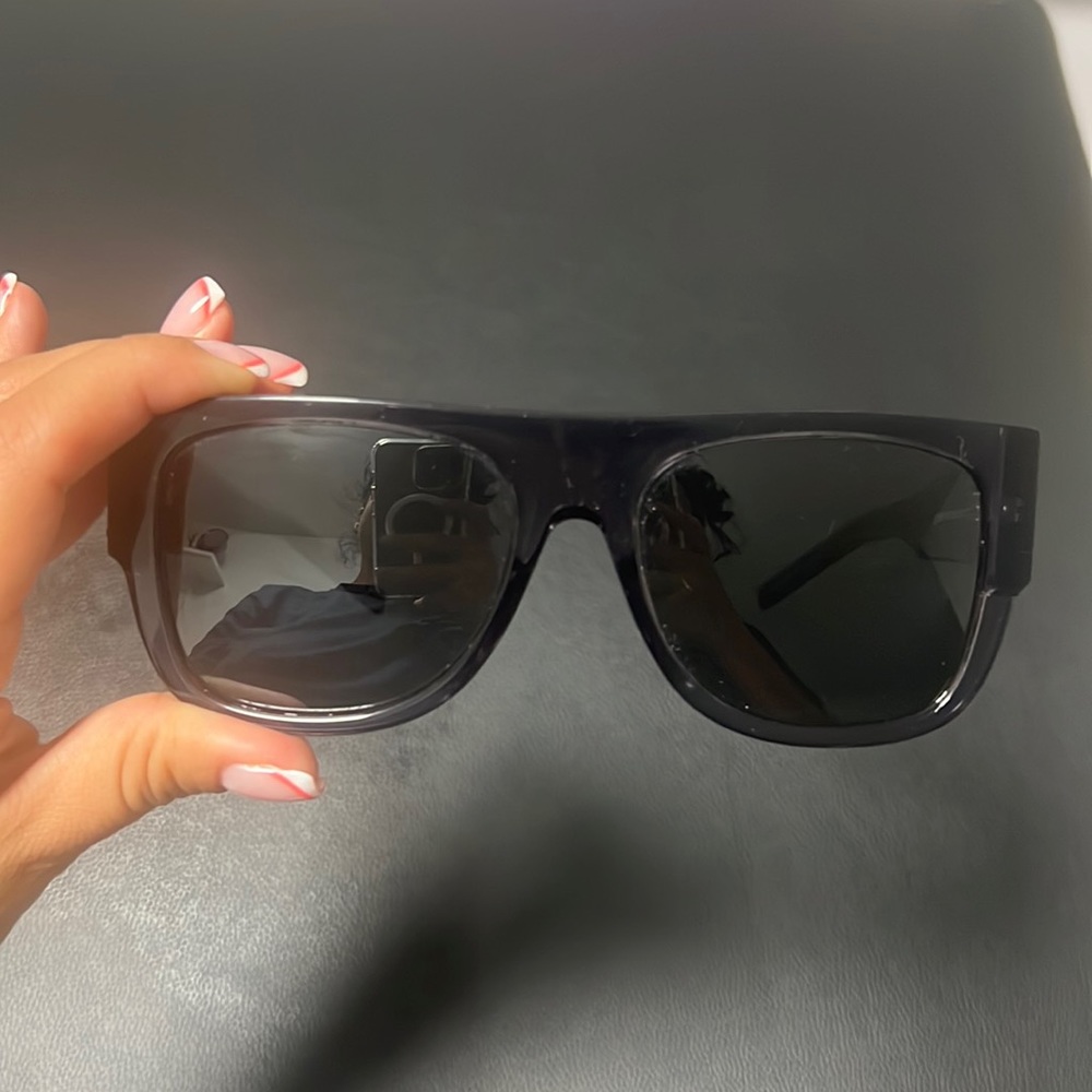 Grey Black Accetate YSL monogram sunglasses